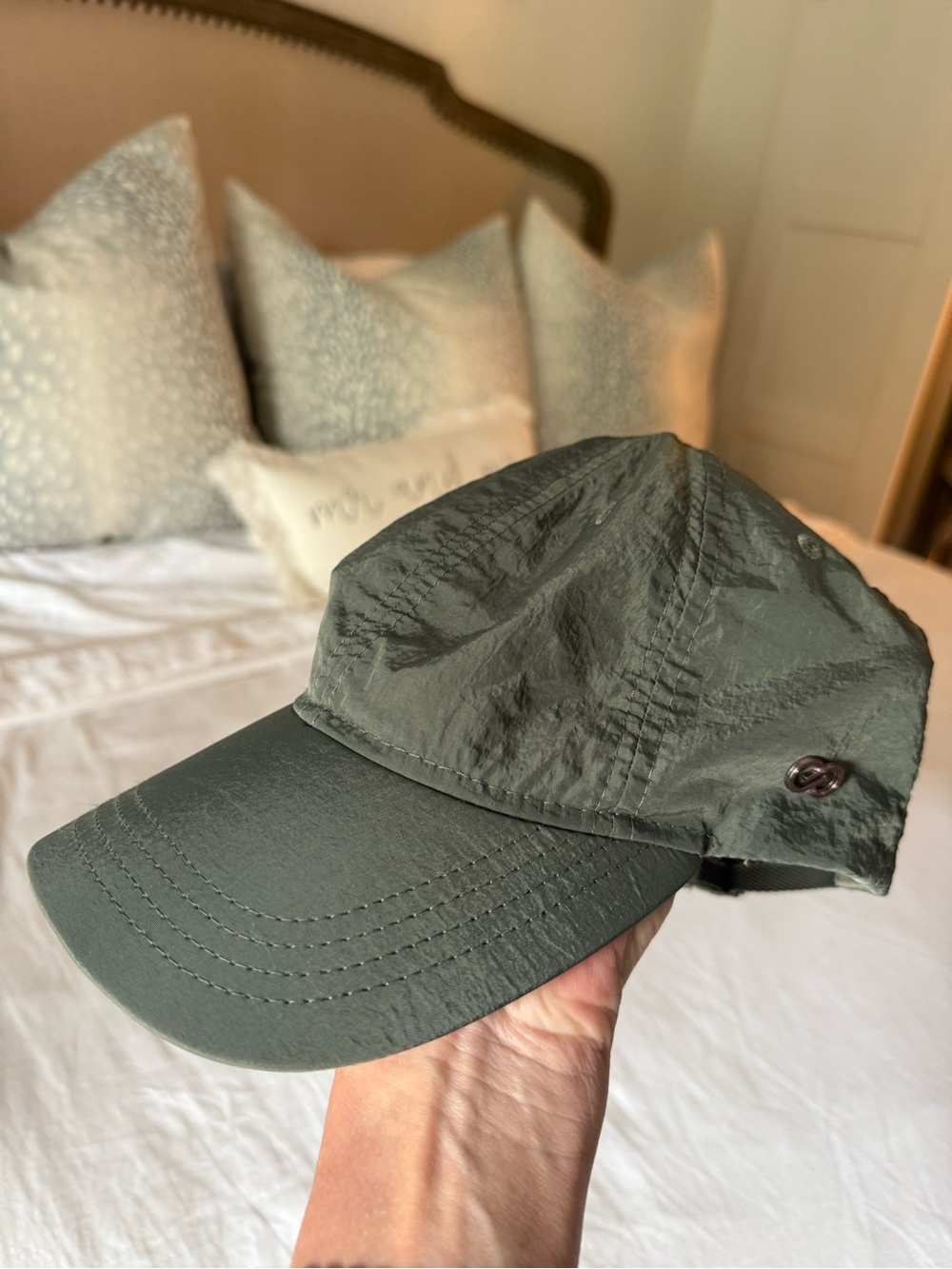 CALIA Women’s Olive Green Nylon Performance Baseball Cap Hat Adjustable